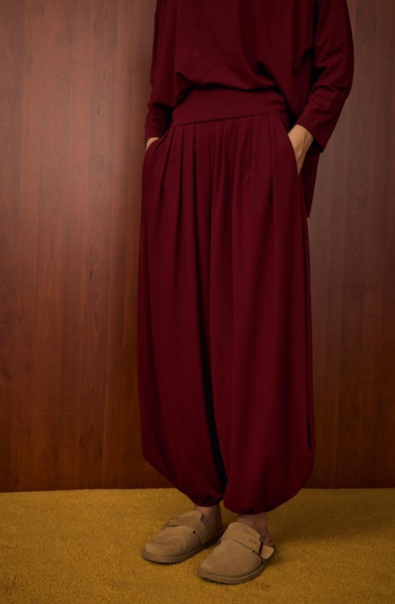 Merwish Bordo Şalvar Takım