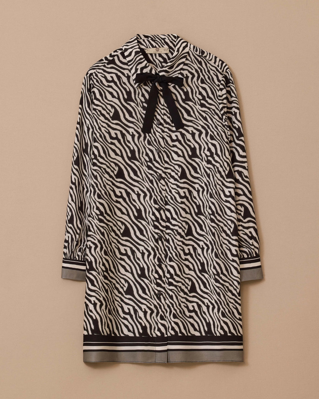 Zebra Desenli Tunik Fular Detaylı