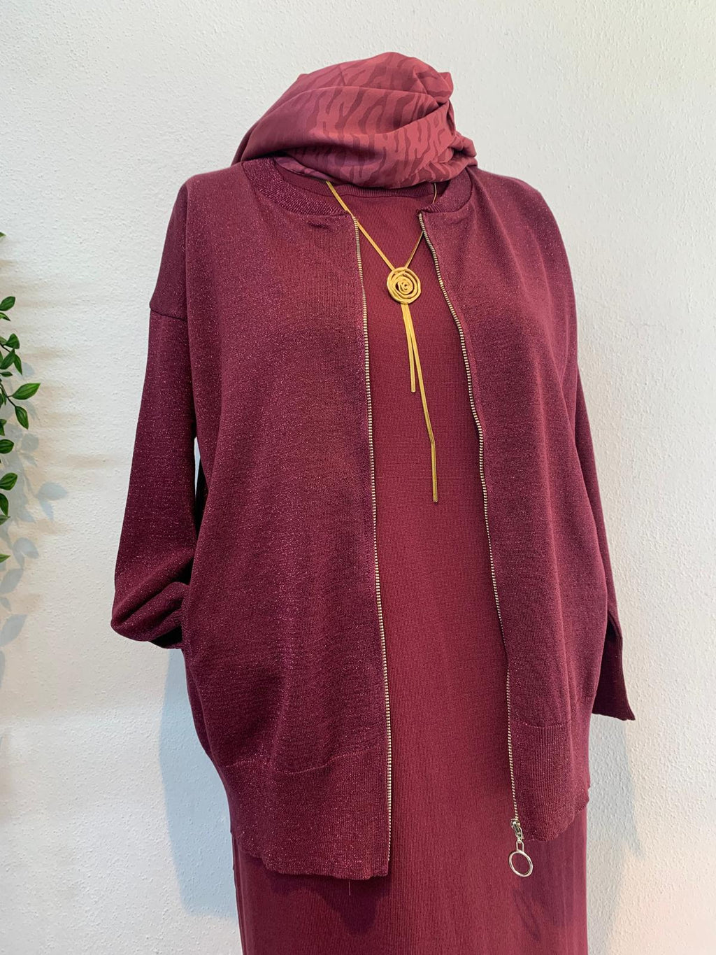 Heidi Takım Bordo Elbise